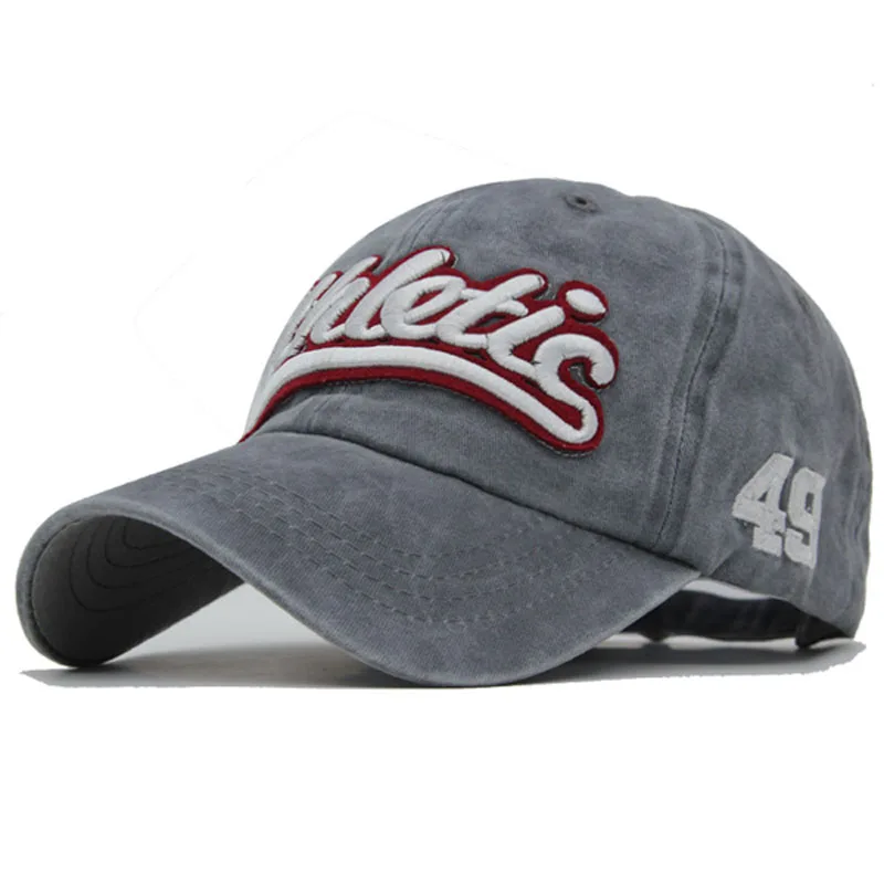 6 цветов промытая Хлопковая мужская бейсболка Snapback шапки для женщин бейсбольная Кепка с вышивкой буквенная Кепка с металлической буквой мужская шапка - Цвет: GRAY