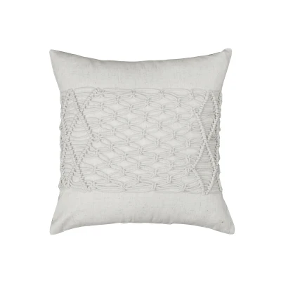 Beige Macrame Hand-woven Cotton Thread Pillow Cover 45x45cm Geometric Bohemia Home Decoration - Цвет: D