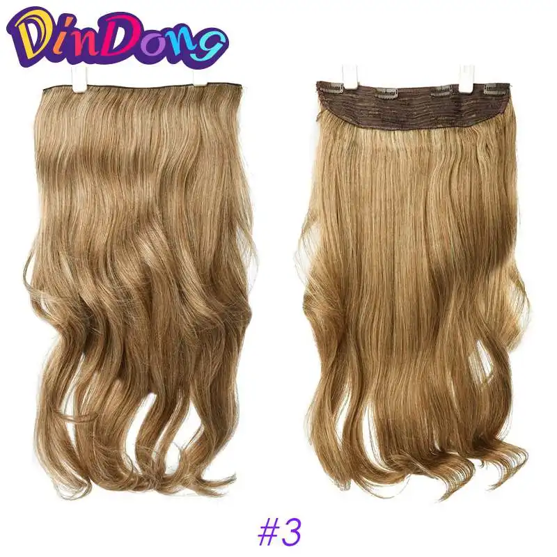 

DinDong 24 inch Wavy Clip in Hair Extensions Blonde Silver Grey Synthetic Heat Resistant Fiber 19 Colors Available with 4 Clips