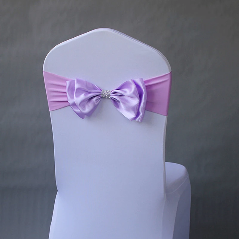 10 шт./упак. симпатичный регулируемый галстук-бабочка ленты полосы декоративный аксессуар для банкета сиденье украшения, платье с лентой на поясе, ленты для свадебных стульев - Цвет: Light purple