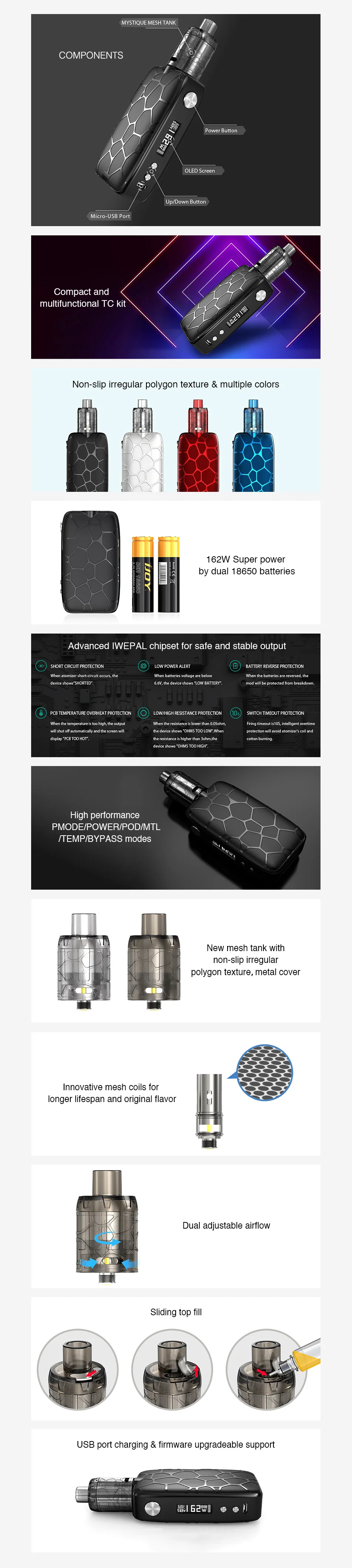 IJOY Mystique 162W TC Kit with Mystique Mesh Tank