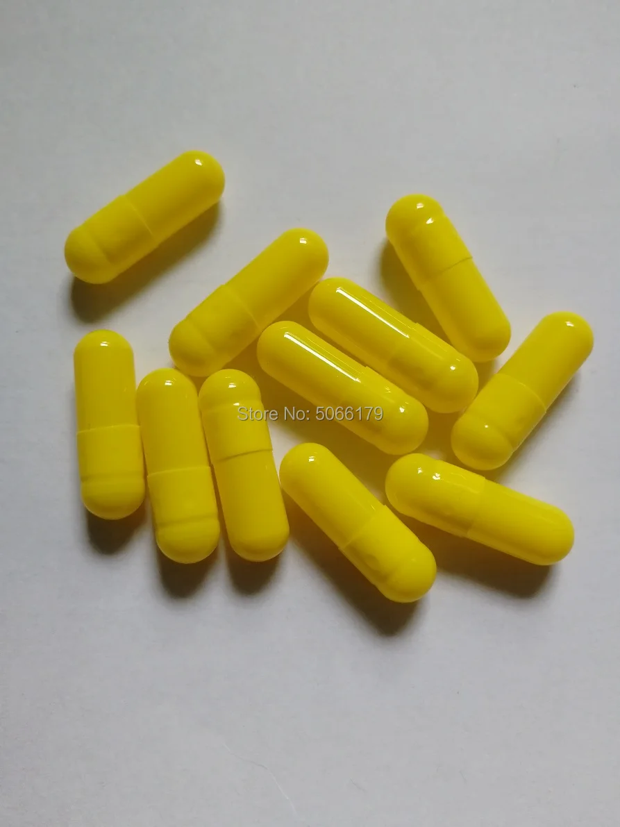 

500pcs1000pcs Size 0 Empty Capsules! Empty Total Yellow Colored Powder Capsules, 0# Hollow Gelatin Separated Capsules Container