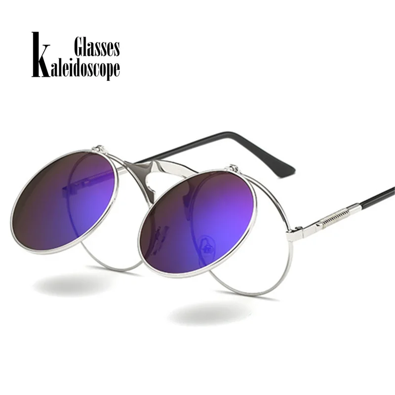 

Kaleidoscope Glasses Men Round Steam Punk Sunglasses Metal Frames Steampunk Glasses Retro Spectacles Sunglass for Women