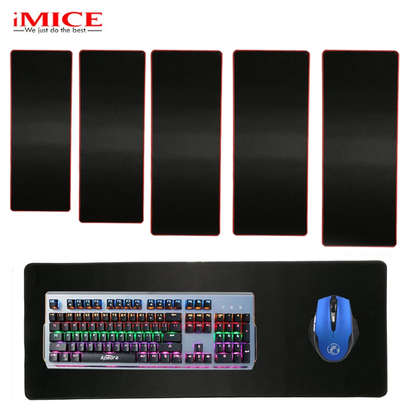 

Solid Large Gaming Mouse Pad Big Red/Black/Blue Locking Edge Keyboard Desk Mousepad Mat Gamer Anti-slip Rug for Dota 2 CS Go