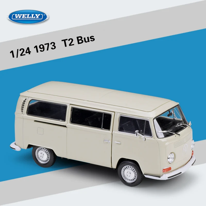

Welly 1:24 Diecast Model Toy Car Metal Van Retro Print T2 Bus Alloy 1972 Bus Excellent For Boy Toys Kid Gift Free Shipping