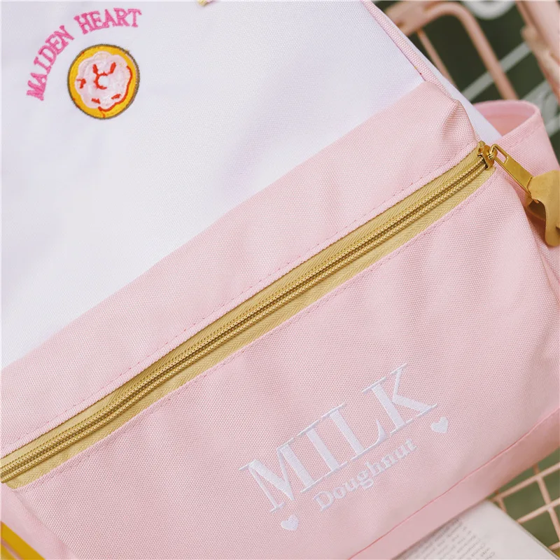Рюкзак в японском стиле Harajuku милые школьные рюкзаки для девочек-подростков Kawaii с клубничным зажимом рюкзак для ноутбука школьная сумка