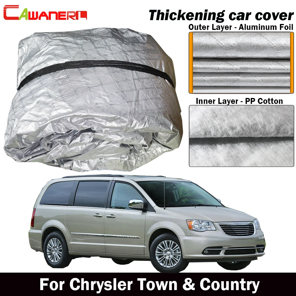 Cawanerl Waterproof Car Cover Inner Cotton Sun Shade Rain Snow Hail Dust Prevent For Chrysler Town &amp Country | Автомобили и