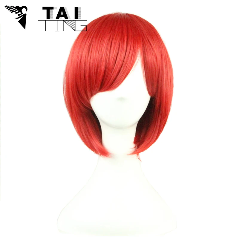 Women Girls Nautral Short Wigs Straight  Cosplay Full Manic Panic Wig Synthetic Short Bobo Wigs For Black Women Perruque