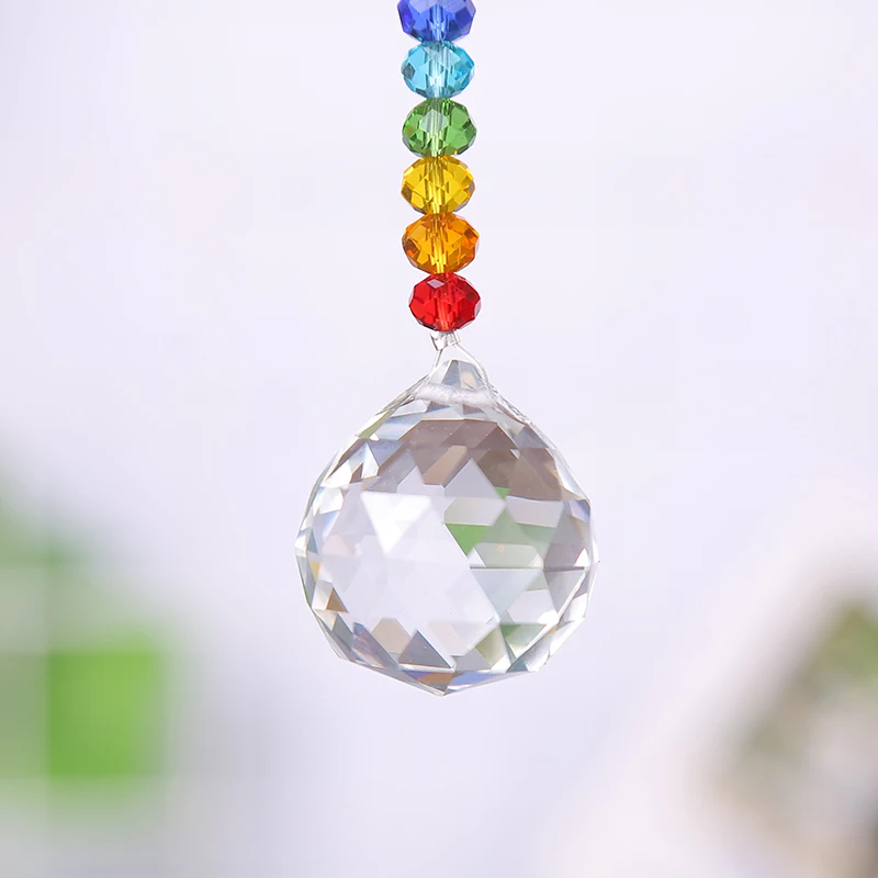 

1PCS Crystal Suncatcher Chakra Rondlle Beads Pendent Window Hanging Ornament Rainbow Home Wedding Sun Catcher Gifts