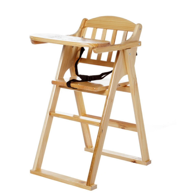 

Practical Kids Highchair Dining Chair Wood Household Foldable Baby Stool Restaurant Multi-function Resistance Infant Chair Seat
