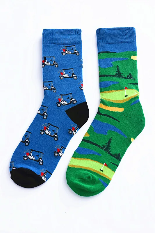 Newly Men Socks Cotton Casual Personality Design Animal fruit Happy left and right Different Socks Gifts for Men Brand Qual