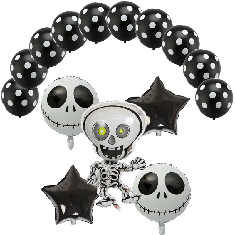 15pcs/set Halloween skeleton Foil Balloons star 2.8g latex Balloon Halloween party decorations