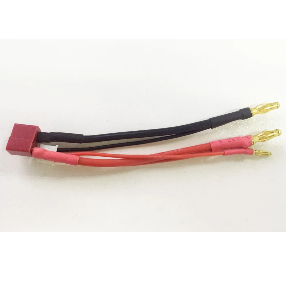 1pcs Silicone wire 2S lithium battery model plug 4MM 2s balance head T charging wire connecting