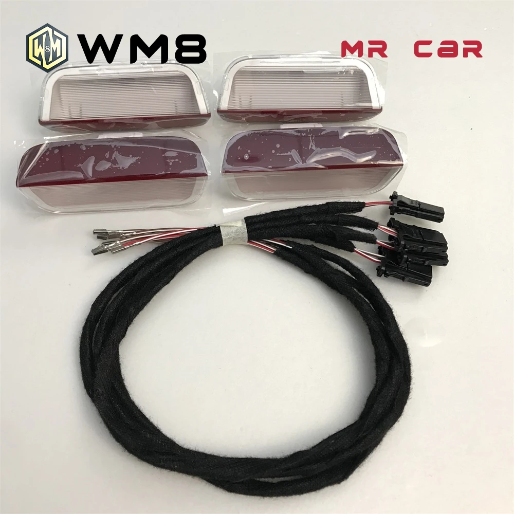 Сигнальные лампы для дверей 4 шт. VW Passat B8 B7 B6 Jetta Golf 5 6 Tiguan Touran 12 В