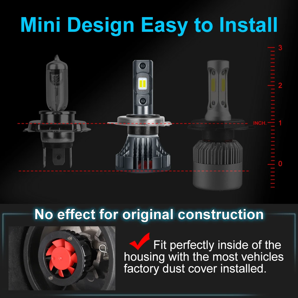 Online 9003 H4 Led Motorrad Scheinwerfer Lampen 6000LM 35 W hallo lo licht Weiß Driving Lichter Motorrad H4 LED Moto bike Scheinwerfer Lampe 12 V