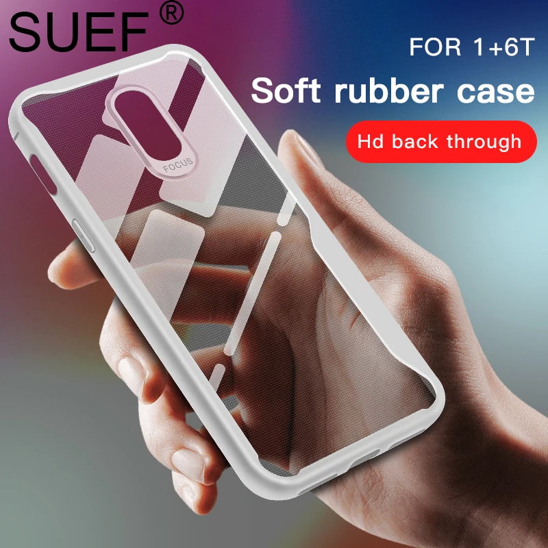 

SUEF New Arrival Soft TPU Full Protect For Oneplus 6T Case 1+6 1+6T 1+ Transparent Phone Bags Cases Funda Anti-knock Capa