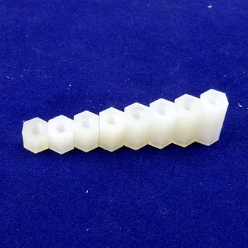 

50 pcs M2 M2.5 M3 M5 White Hex Nylon Standoff Spacer Column Flat Head Double Pass Nylon Plastic Spacing Screws