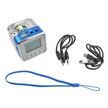 NIZHI TT-028 Digital FM Radio Mini Speakers Music Portable FM radio SD/TF USB Disk MP3 Player LCD Display Blue Color