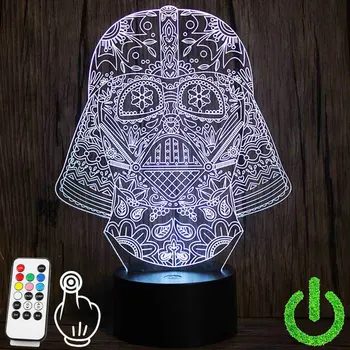 

Star Wars Darth Vader LED 3D Night Light Pattern Illusion Table Lamp USB 7 Color Change Creative Desk Lamp Home Decor Kids Gift