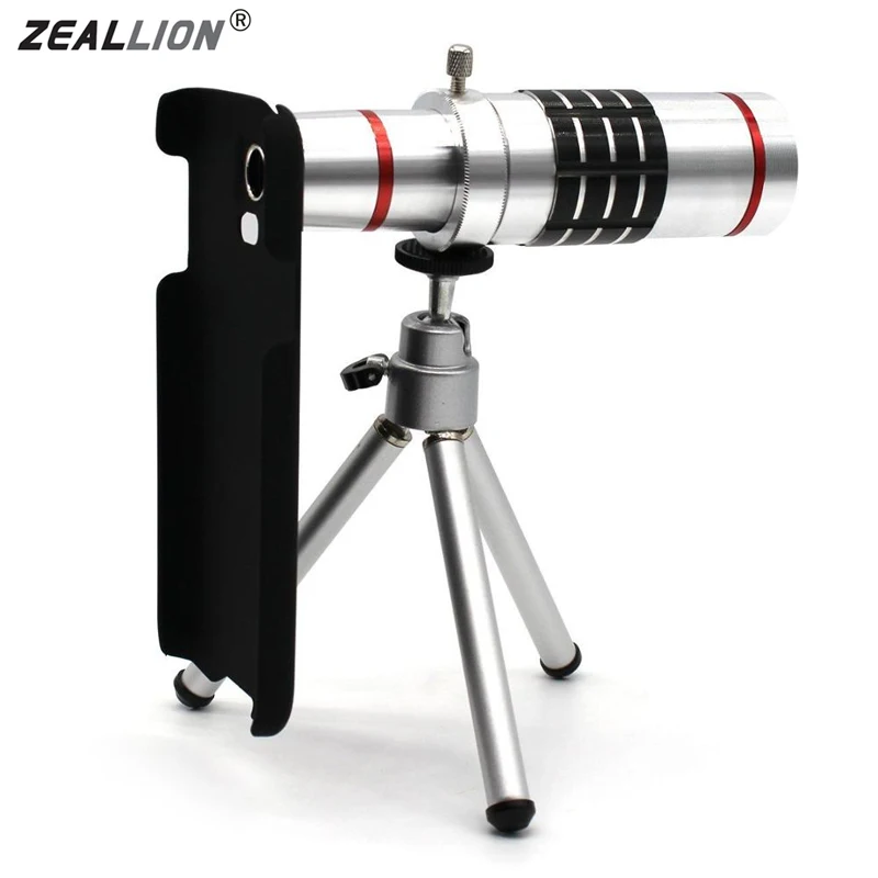 

ZEALLION 18x Zoom Optical Telescope Telephoto Camera Lens For Samsung S3 S4 S5 S6 S6 Edge Note 2 3 Phone Case + Clips Tripod