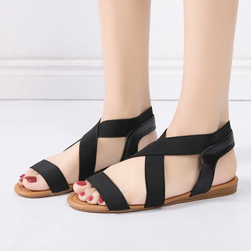 

Laamei Summer Sandals Women Casual Shoes Female Gladiator Sandals Women Flat Rome Zip Feminina Sandals Soft Bottom Sandalia