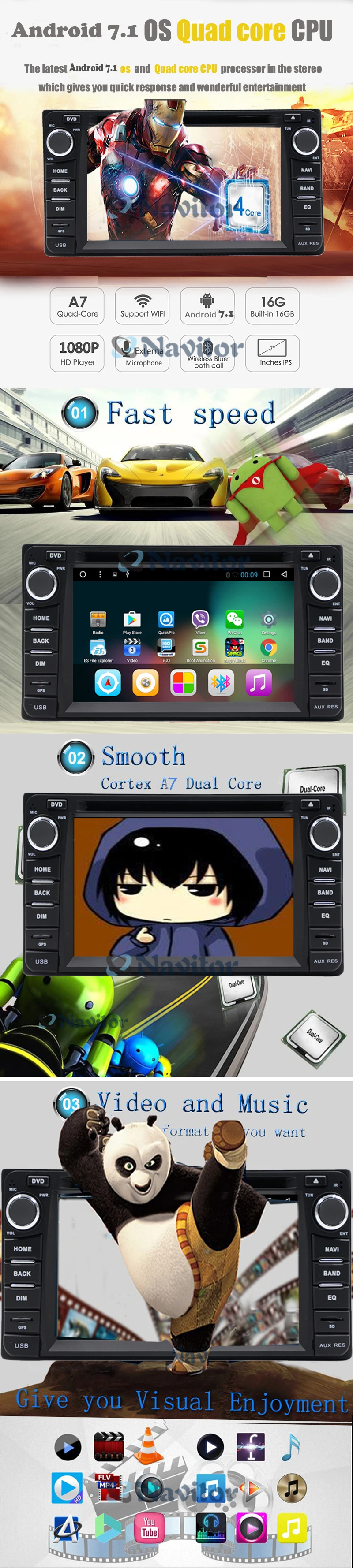 Flash Deal Android 7.1 car dvd player for Toyota Corolla Hilux VIOS Old 4 Runner Camry Prado RAV4 Prado 2003-2008 Car Radio GPS Navigation 4