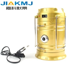 Портативное солнечное зарядное устройство фонарь для кемпинга светодиодный наружное освещение складной палаточный фонарь USB Перезаряжаемый фонарь поликристаллин