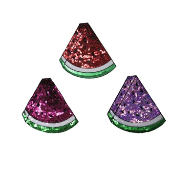 

20pcs watermelon Glitter Patches For Clothing Sew On Jeans Jacket Patch Sequined Applique Jumpsuit Garment Patchwork Biker Badge