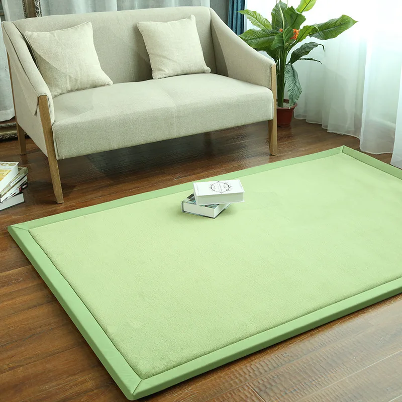 Противоскользящие коралловые бархатные напольные коврики для дивана мягкие прикроватные толстые японские Татами Коврики из пены для гостиной ковры