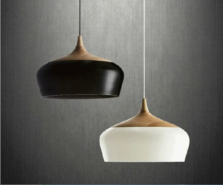 Modern  Wood and aluminum pendant lights black/ white restaurant bar coffee dining room  hanging light fixture