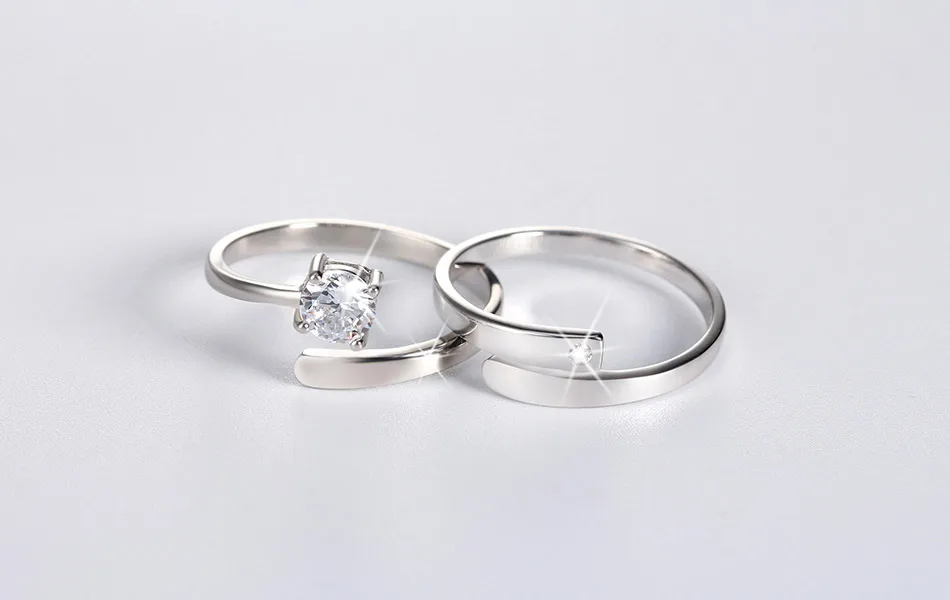 ORSA JEWELS, настоящее 925 пробы, серебряные кольца для пар, обручальное кольцо с AAA цирконием, регулируемое кольцо на палец для женщин и мужчин, ювелирные изделия OSR22