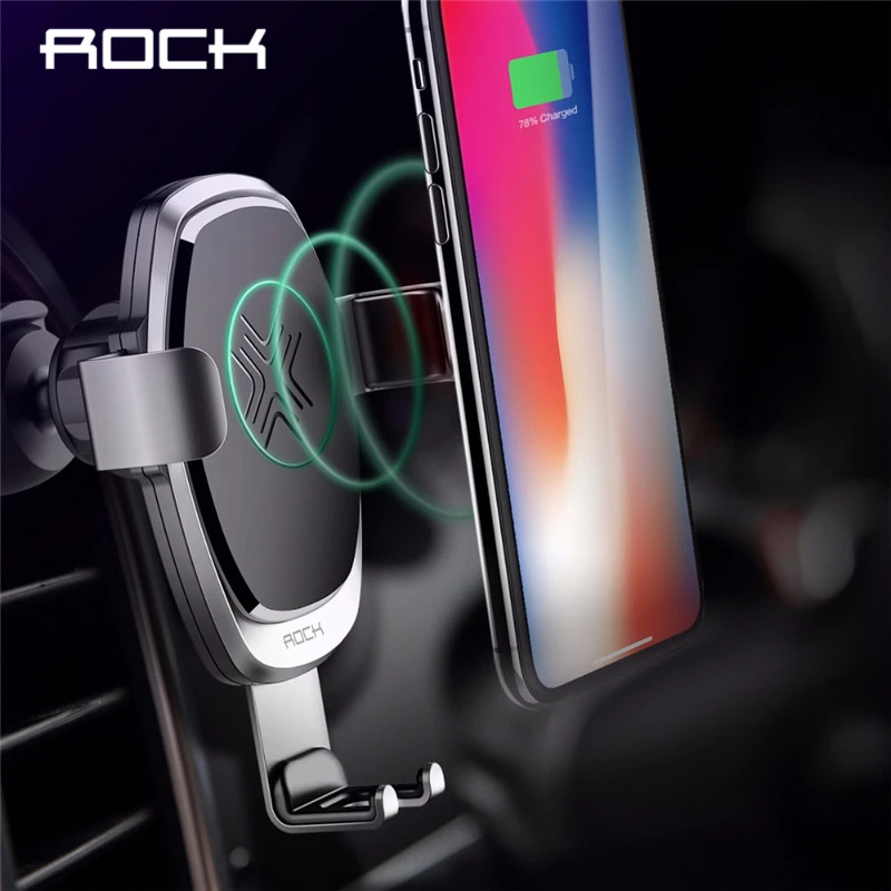 

ROCK QI Wireless charger car holder fast charger gravity car charger For IPHONE X For Galaxy S8