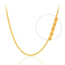 RINYIN ювелирные украшения подлинное 18 К желтое золото ожерелье чистый AU750 витой Сингапур цепи 1" 18" дюймов