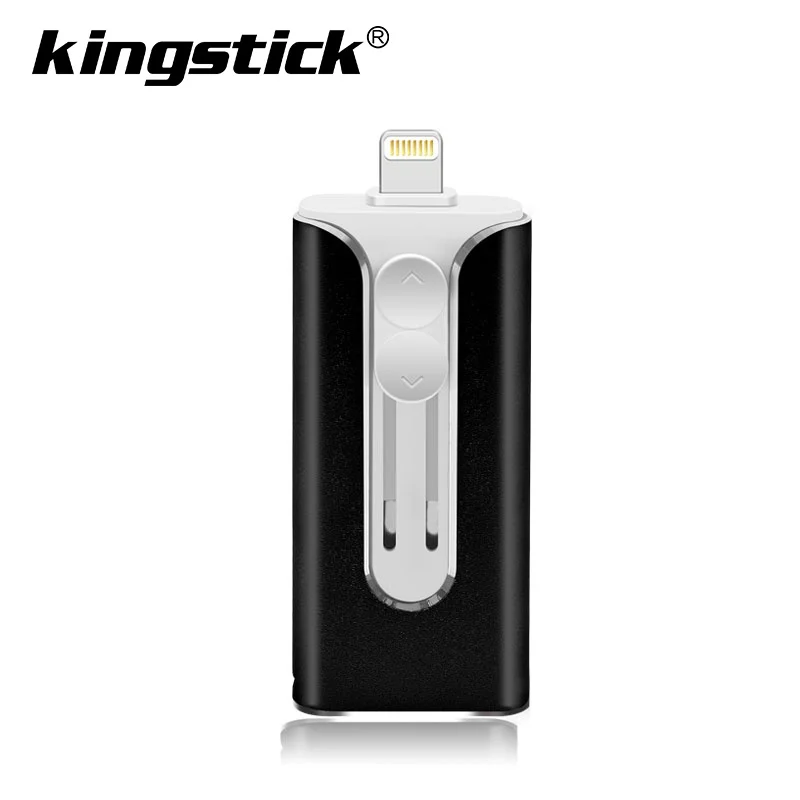 USB Flash Drive For iPhone X/8/7/7 Plus/6/6s/5/SE/ipad OTG Pen Drive HD Memory Stick 8GB 16GB 32GB 64GB 128GB Pendrive usb 2.0 - Цвет: black