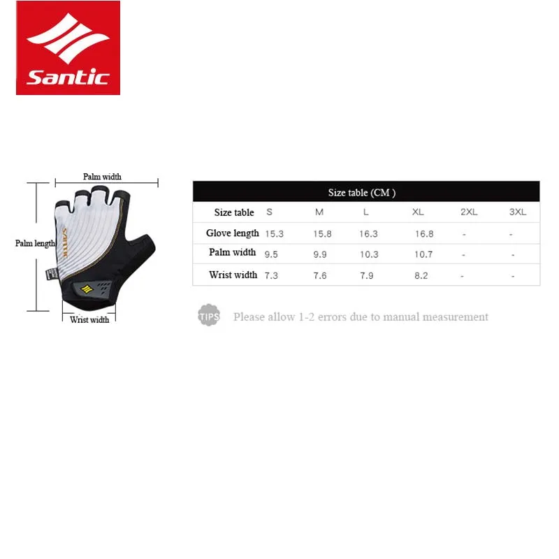 Santic велосипедные перчатки Для мужчин Женщин Половина Finger АМОРТИЗИРУЮЩИЕ