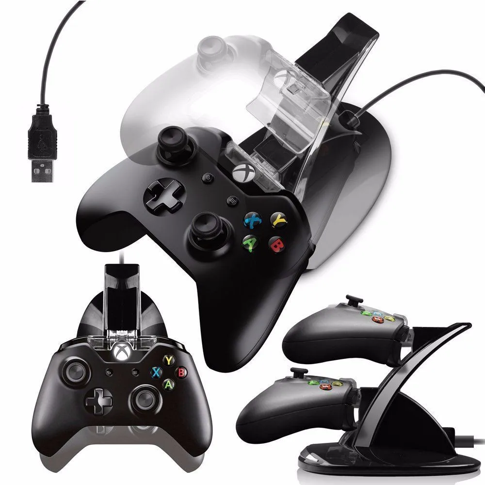 Горячая Распродажа USB СВЕТОДИОДНЫЙ светильник двойной контроллер зарядная док-станция зарядное устройство для Xbox One геймпад аксессуары для игр