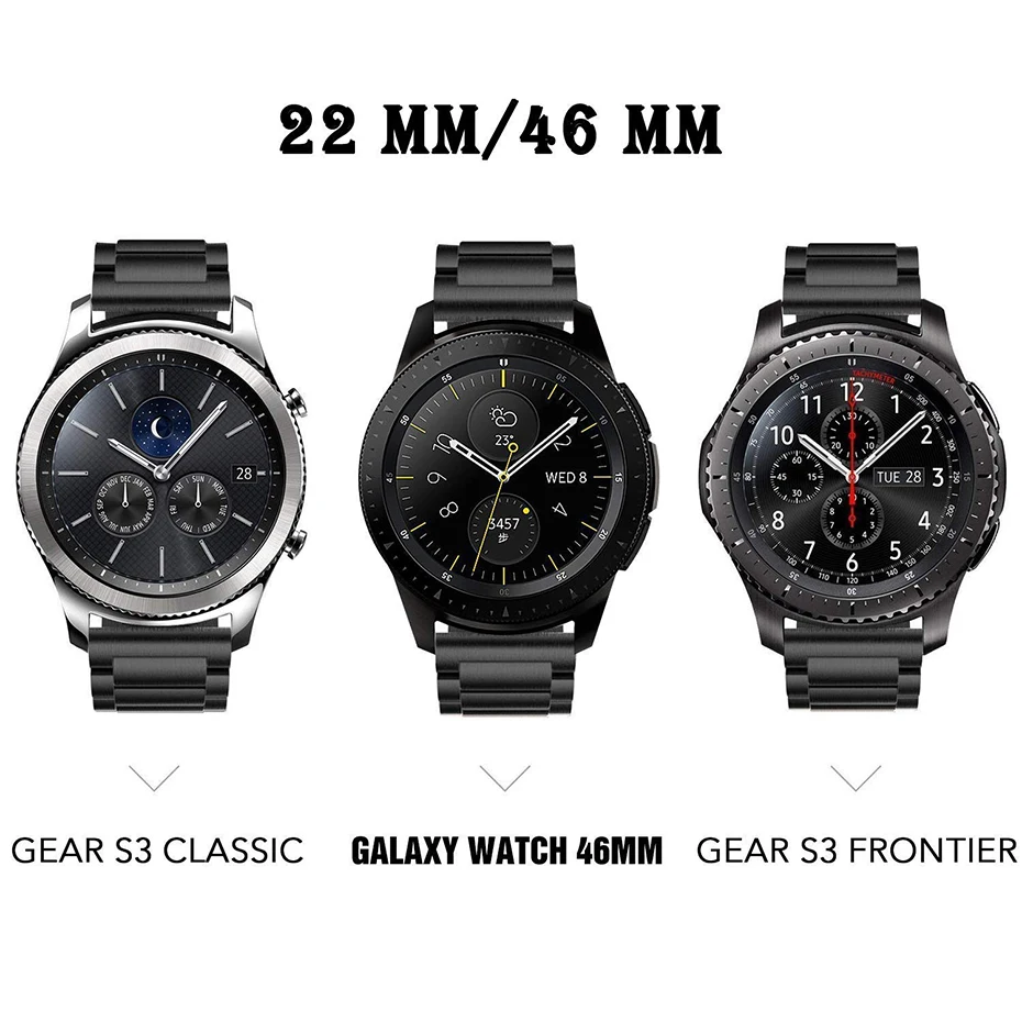 HOCO классический ремешок из нержавеющей стали для samsung Galaxy Watch 46 мм Band gear S3 Classic/Frontier умные наручные часы ремешок