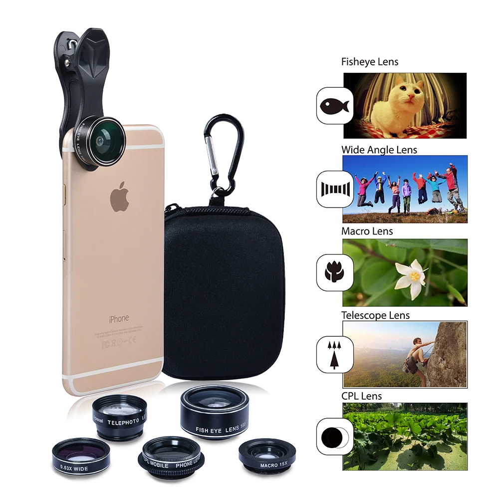 APEXEL 5in1 الهاتف كاميرا عدسة كيت فيش زاوية واسعة تلسكوب ماكرو العدسات المحمول لفون/سامسونج/و أخرى الروبوت الهاتف APEXEL 5in1 الهاتف كاميرا عدسة كيت فيش زاوية واسعة تلسكوب ماكرو العدسات المحمول لفون/سامسونج/و أخرى الروبوت الهاتف