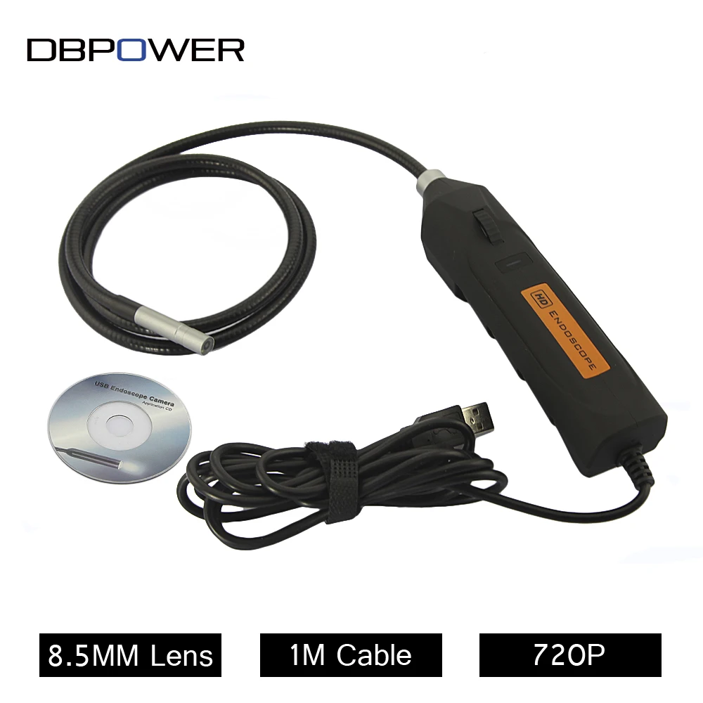 DBPOWER Промышленный Бороскоп HD 720 P 2 Мегапикселей USB Inspection Snake Камера с 6 СВЕТОДИОДНЫХ