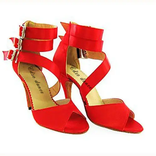 Cdso dance CDSO10204 красная обувь для сальсы на высоком каблуке Женская атласная обувь для латинских/красных бальных танцев с ремешком на щиколотке