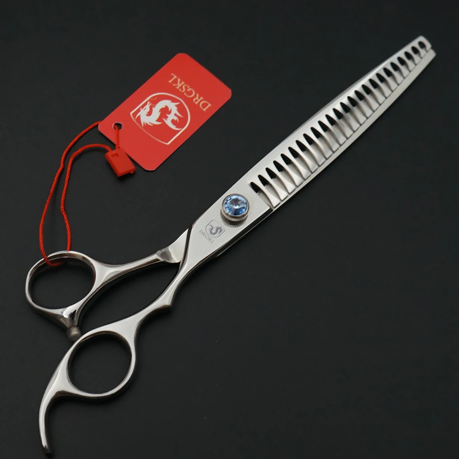 Drgskl 440C сапфир винт истончение волос ножницы для стрижки домашних животных, 8.0 дюймов собака ножницы волос уход за домашними животными