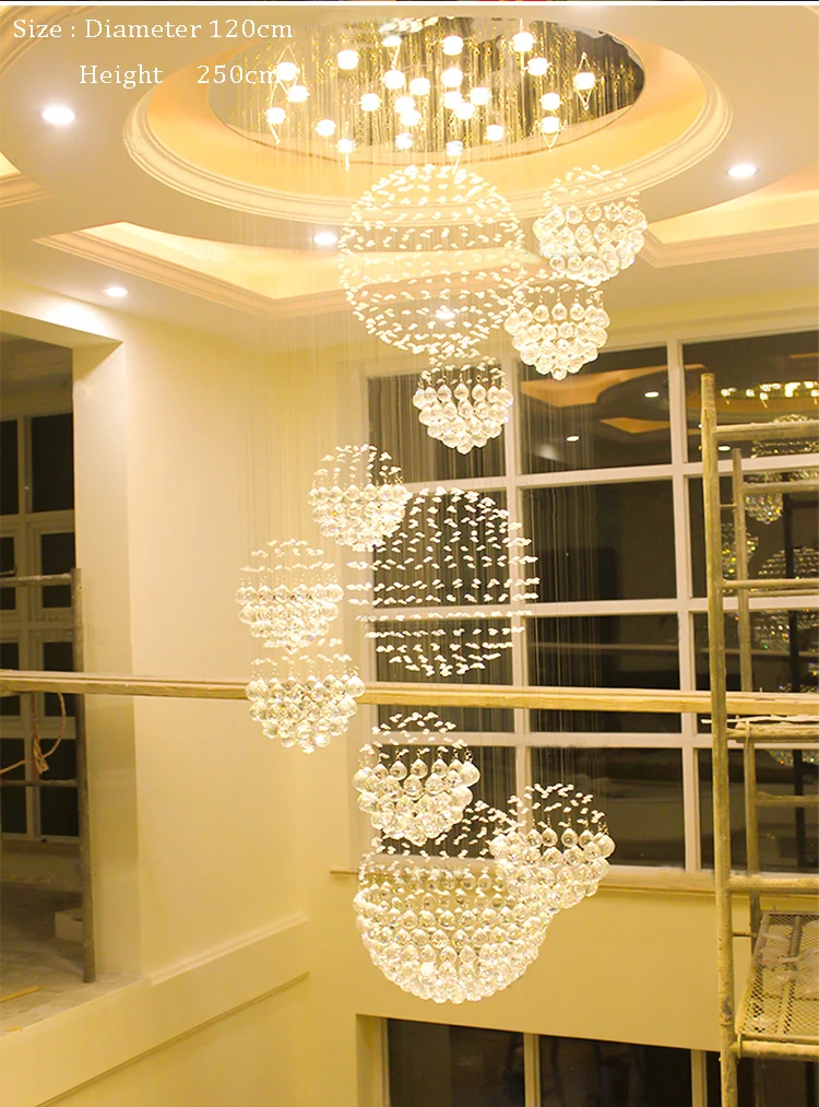 Buy Duplex Building Stair Crystal Chandelier Villa