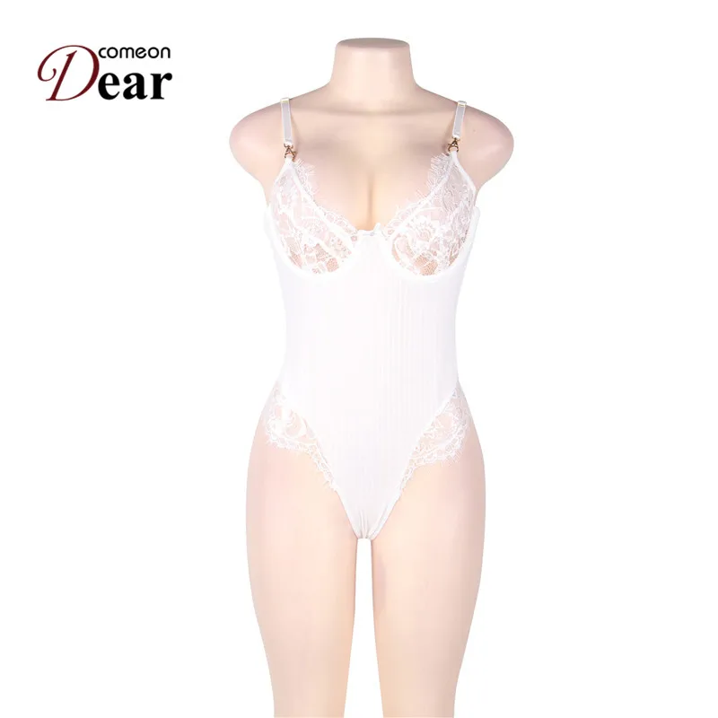 Comeondear, Летний комбинезон Combinaison Femme Noire 5XL, черный, белый, женский комбинезон, в полоску, прозрачный, кружевной, обтягивающий, боди, наряд, сексуальный, RB80505