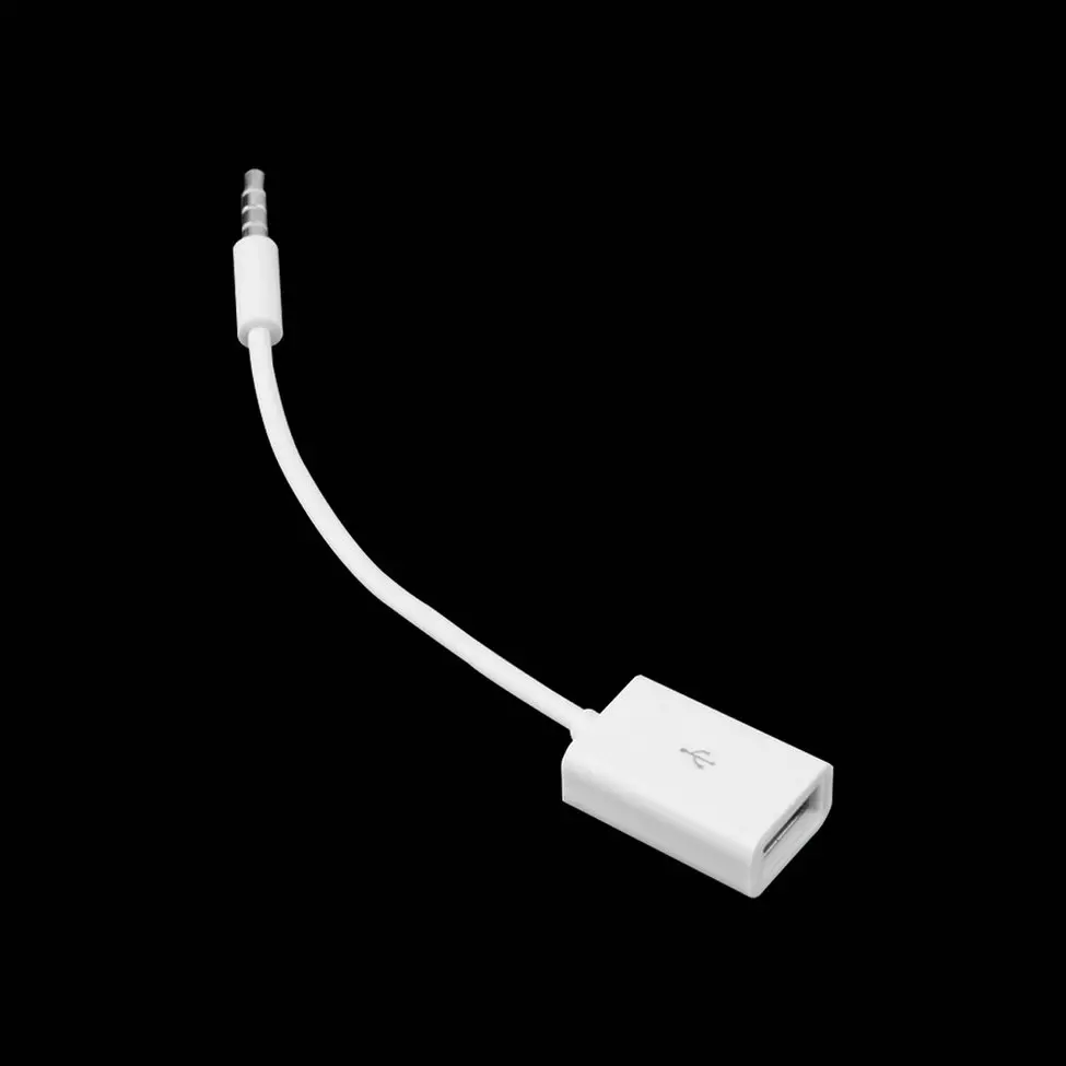 

Hot New 1pcs 3.5mm Male AUX Audio Plug Jack To USB 2.0 Female Converter Cable Cord Car MP3