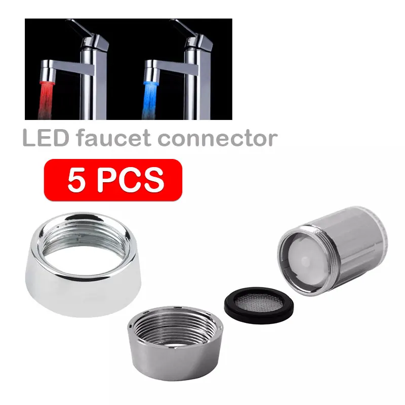 

Faucet Adapter Faucet Diverter Valve Adapter 5pcs/Bag ABS LED Water Faucet Kitchen Sink Hose Adapter 23*10mm Bathroom Garden
