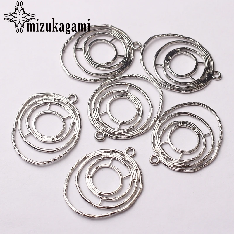 

Zinc Alloy Charms Pendant Silver Hollow Round Shape Charms Pendant 25mm 6pcs/lot For DIY Jewelry Earrings Making Accessories