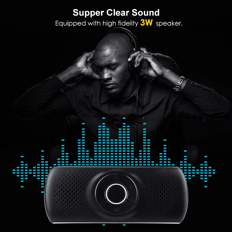 JINSERTA Bluetooth Handsfree Car Kit Wireless Auto SIRI Speakerphone TF Music MP3 Player Connect 2 Phones Sun Visor Speaker JINSERTA Bluetooth Handsfree Car Kit Wireless Auto SIRI Speakerphone TF Music MP3 Player Connect 2 Phones Sun Visor Speaker