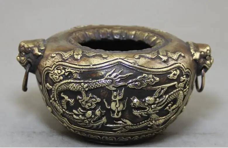 

Collection of exquisite antique handicrafts to old pure copper brass cans