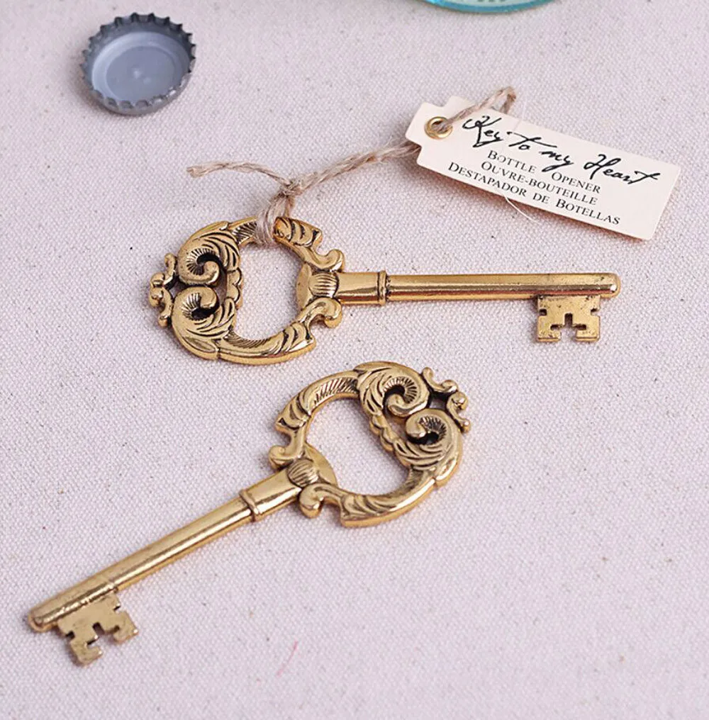 

Home Retro Beer Bottle Opener Key Shape Alloy Tool Bar Party Craft Gift