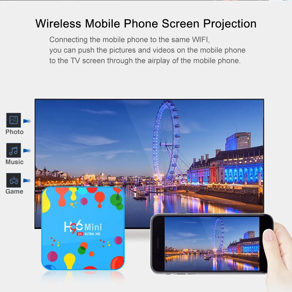Смарт ТВ приставка H96 мини Макс 4 Гб ОЗУ 128 Гб ПЗУ Android ТВ приставка Android 9,0 H96mini Allwinner H6 2,4/5G Wifi ТВ приставка Netflix Youtube 4K